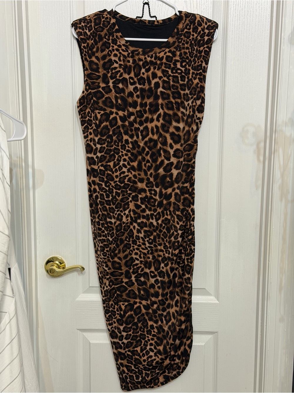 White House Black Market Leopard-Print Sleeveless Midi Dress - Brown/Black